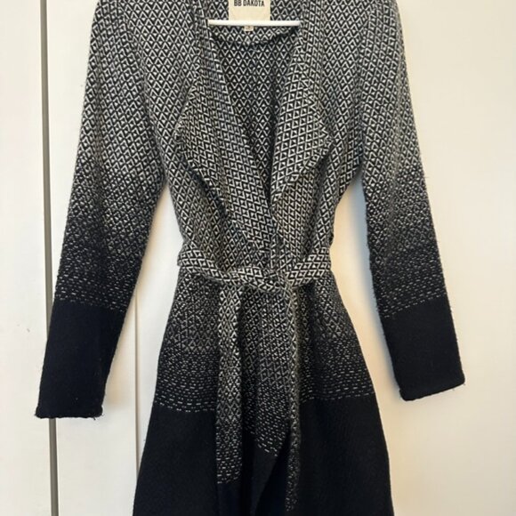 BB Dakota Myles Blanket Coat with Belt, Ombre, Size S - Picture 6 of 11